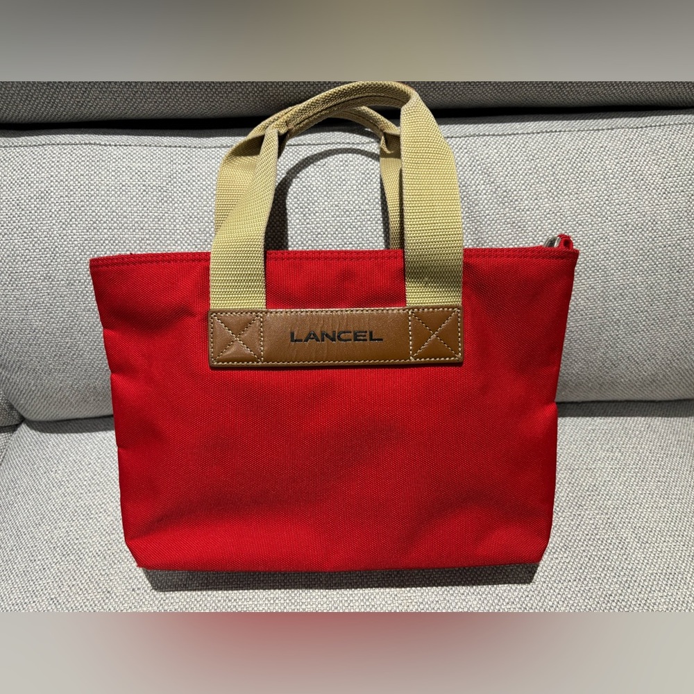 LANCEL Women’s Handbag, Red, Polyester